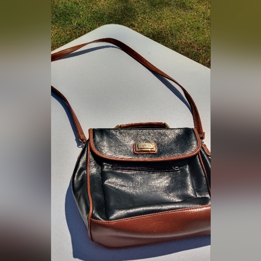 Vintage Women Leather Black Handbag By Capezio/Women Designer Purses/ Women Bags